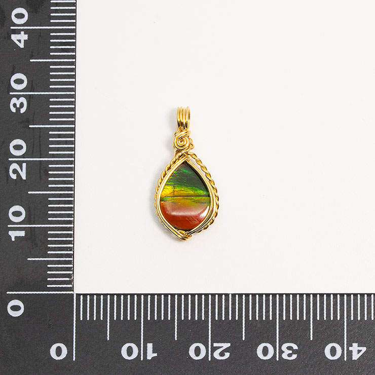 【一点もの】アンモライト ワイヤーラップペンダントトップ