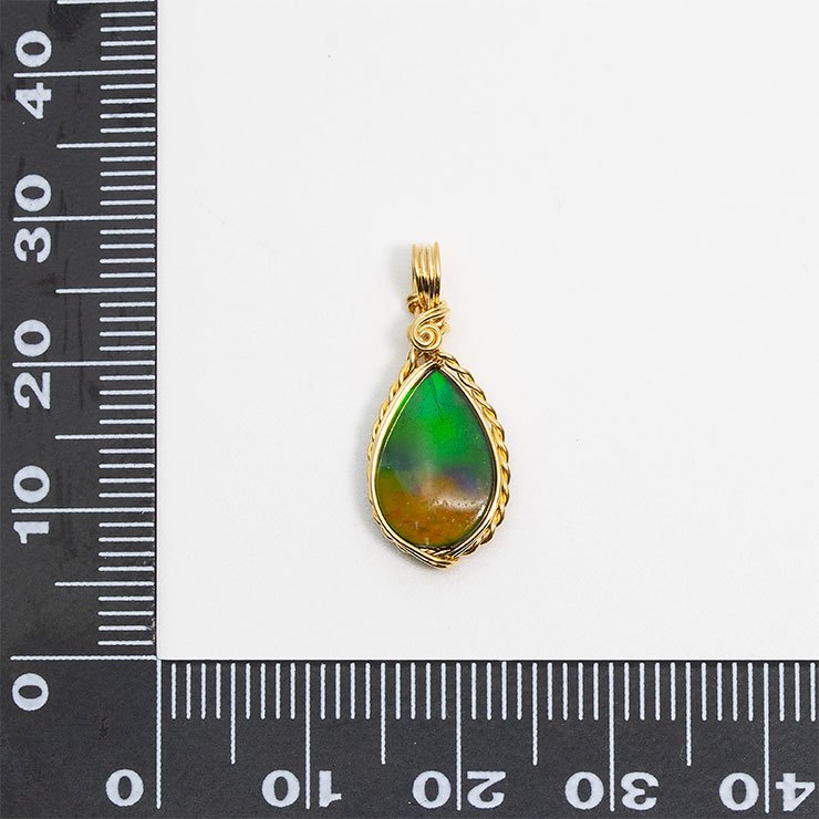 【一点もの】アンモライト ワイヤーラップペンダントトップ