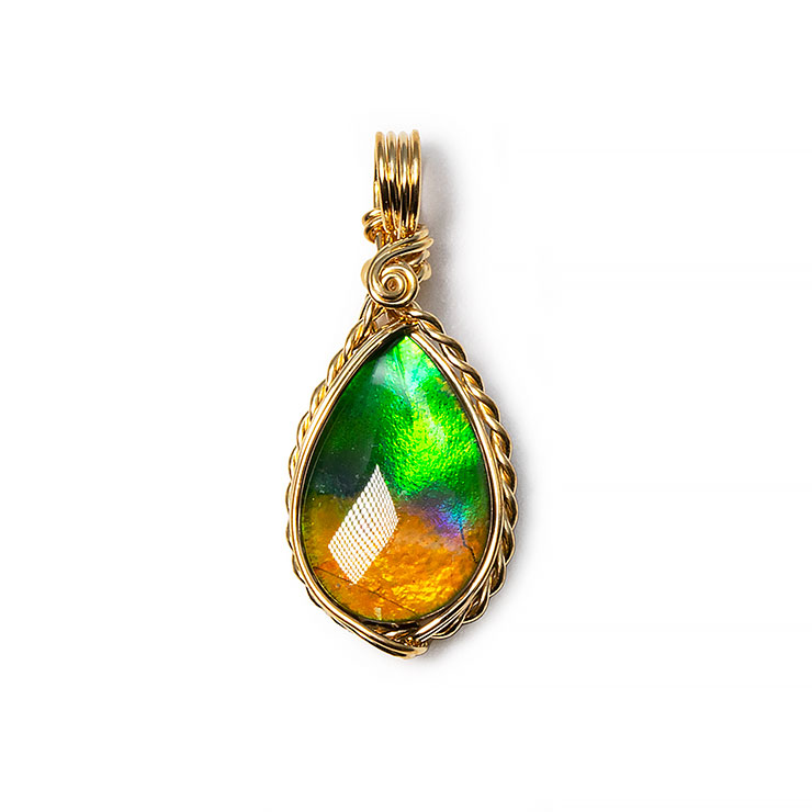 【一点もの】アンモライト ワイヤーラップペンダントトップ