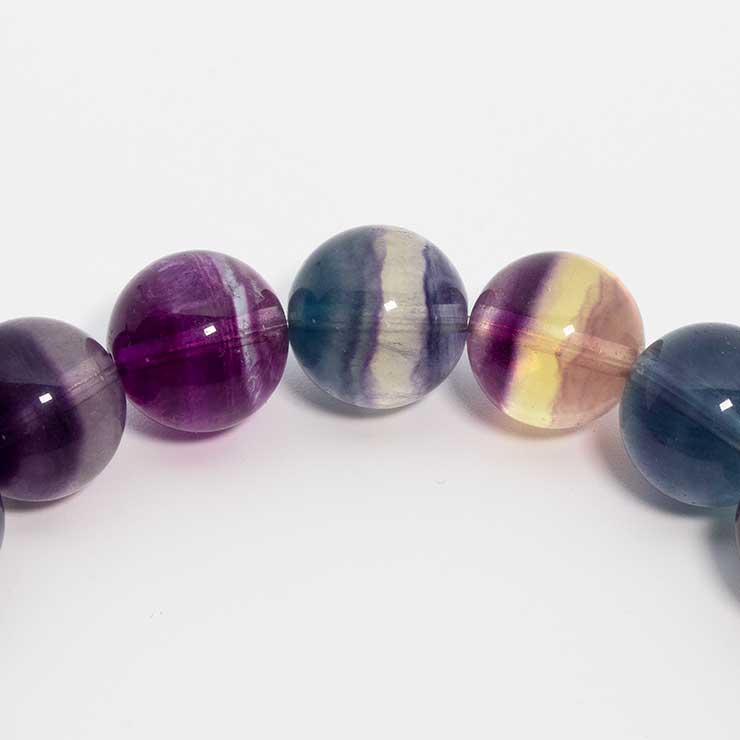 レインボーフローライト約11mm シンプルブレスレット