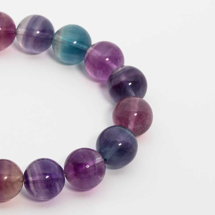 レインボーフローライト約11mm シンプルブレスレット