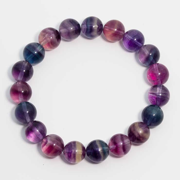 レインボーフローライト約11mm シンプルブレスレット