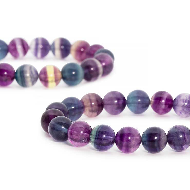 レインボーフローライト約11mm シンプルブレスレット