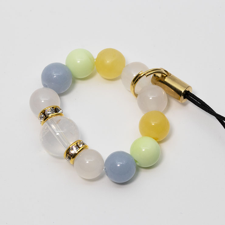 【限定6本】石の日マルシェ 春のお守りストラップ（K2 ムーンクォーツ）