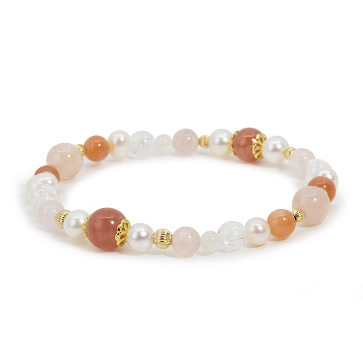 【一点もの】インカローズ・アコヤ真珠 デザインブレスレット