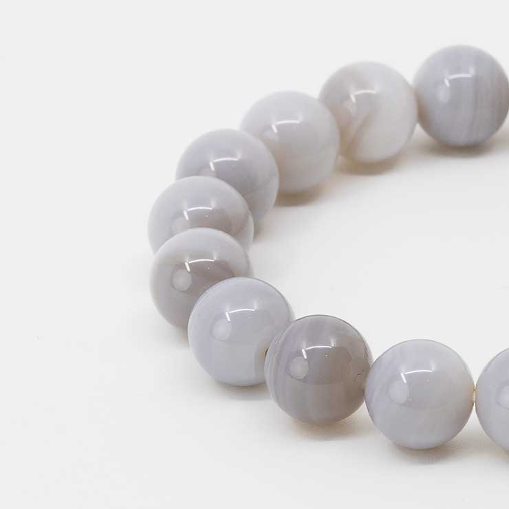 【一点もの】白雪瑪瑙(北海道 花石産)10mm シンプルブレスレット