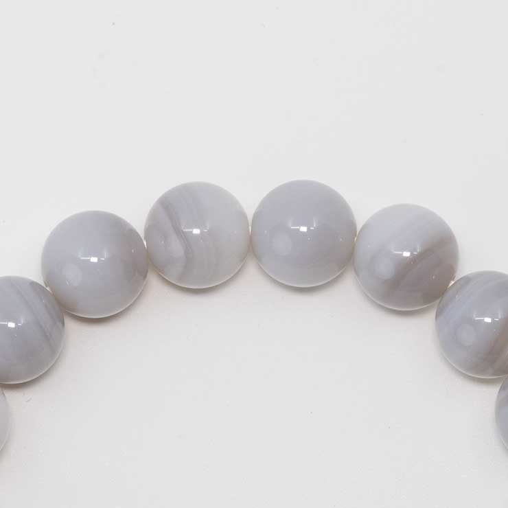 【一点もの】白雪瑪瑙(北海道 花石産)10mm シンプルブレスレット