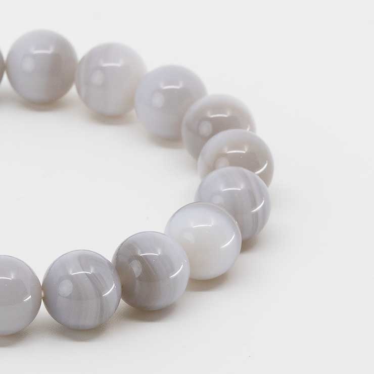 【一点もの】白雪瑪瑙(北海道 花石産)10mm シンプルブレスレット