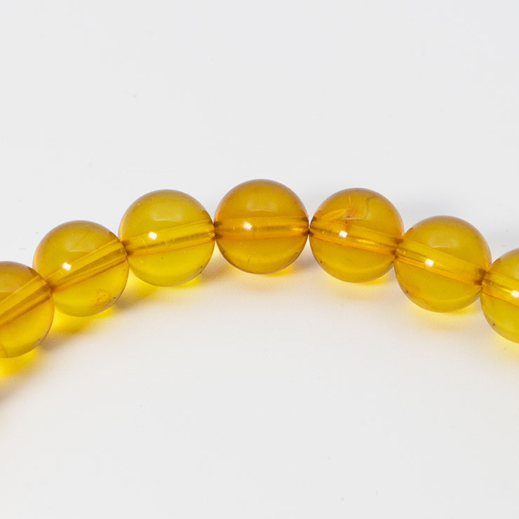 【一点もの】アンバー（天然）8mm シンプルブレスレット【鑑別書付き】