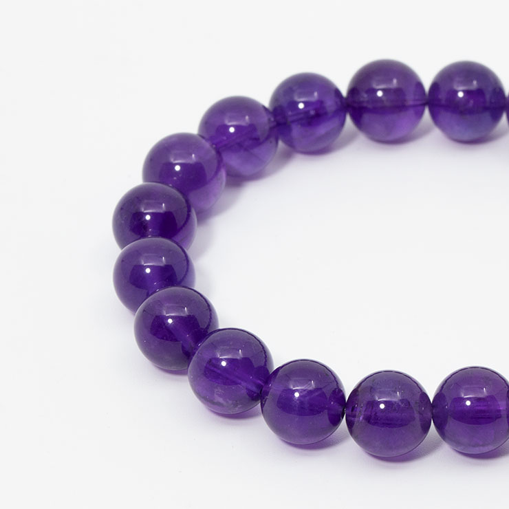 【一点もの】アメジスト10mm シンプルブレスレット【鑑別書付き】