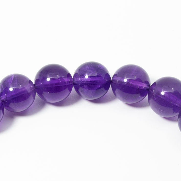 【一点もの】アメジスト10mm シンプルブレスレット【鑑別書付き】