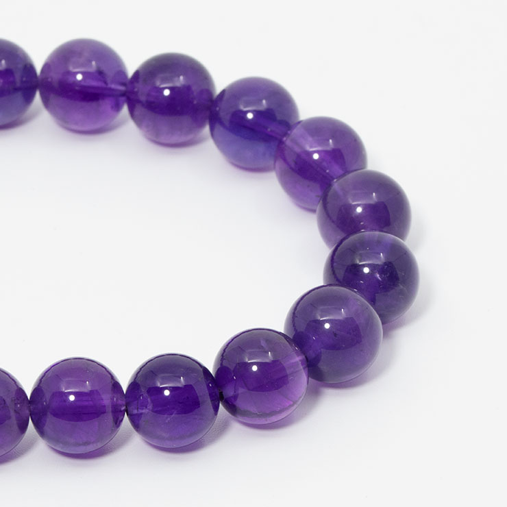 【一点もの】アメジスト10mm シンプルブレスレット【鑑別書付き】