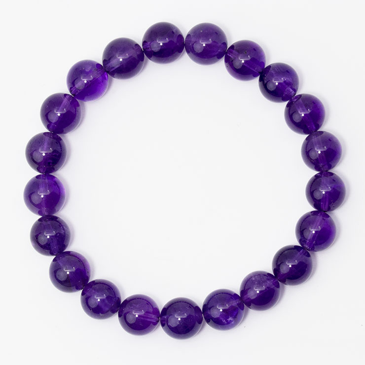【一点もの】アメジスト10mm シンプルブレスレット【鑑別書付き】