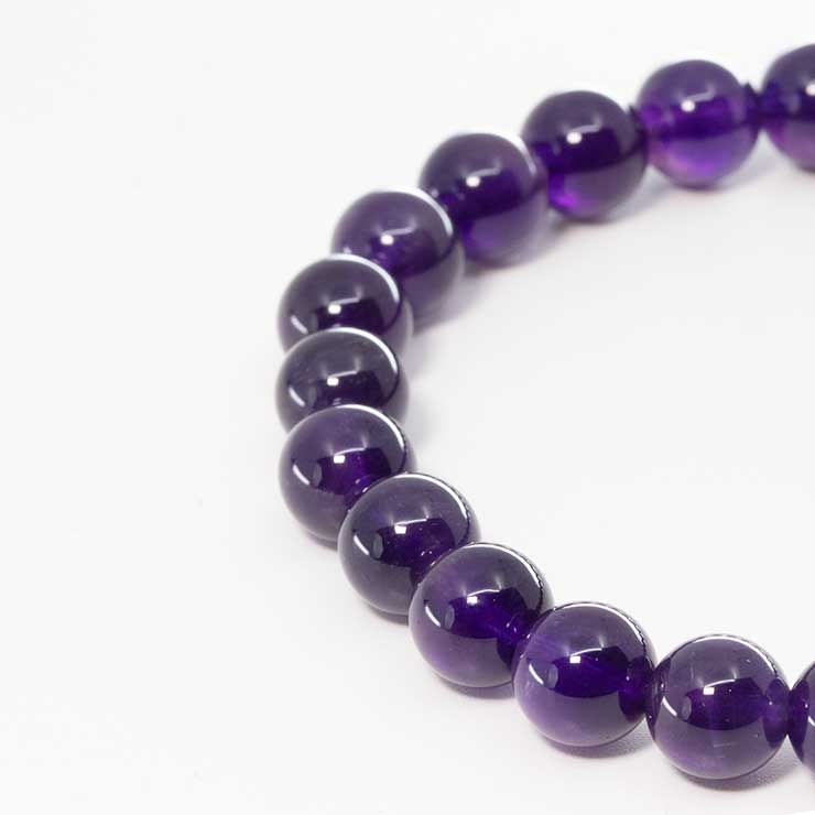 【一点もの】アメジスト8mm シンプルブレスレット【鑑別書付き】
