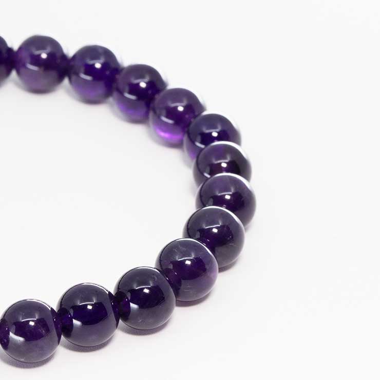 【一点もの】アメジスト8mm シンプルブレスレット【鑑別書付き】