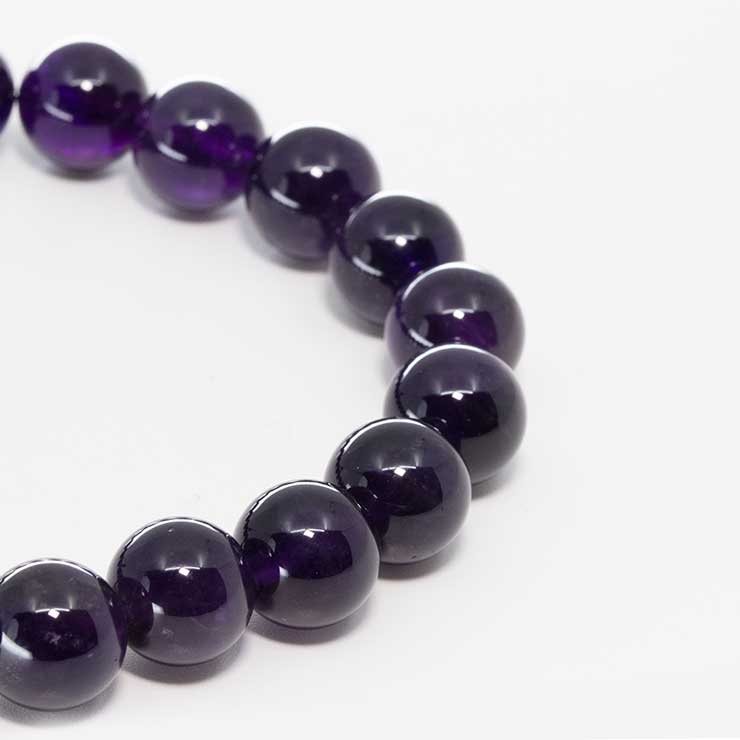 【一点もの】アメジスト10mm シンプルブレスレット【鑑別書付き】