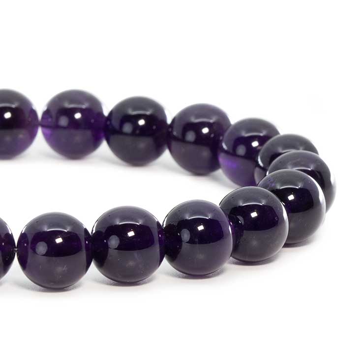 【一点もの】アメジスト10mm シンプルブレスレット【鑑別書付き】