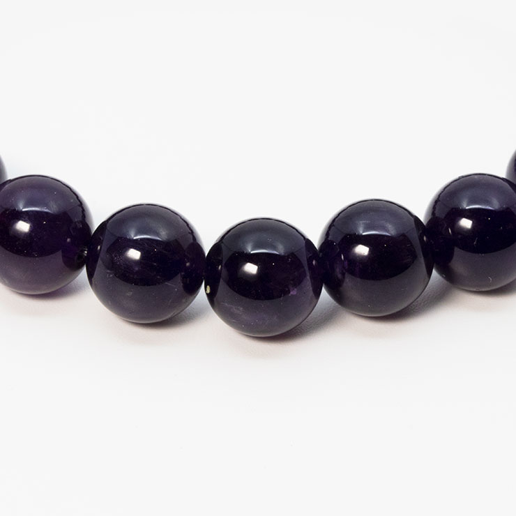 【一点もの】アメジスト12mm シンプルブレスレット【鑑別書付き】