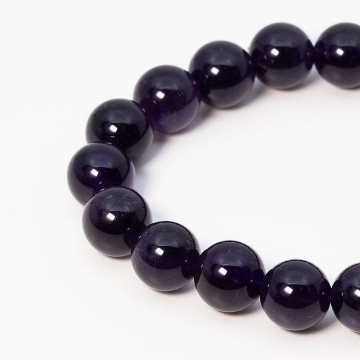【一点もの】アメジスト12mm シンプルブレスレット【鑑別書付き】
