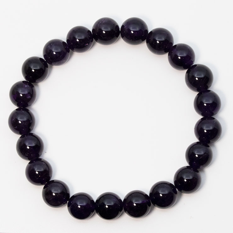 【一点もの】アメジスト12mm シンプルブレスレット【鑑別書付き】