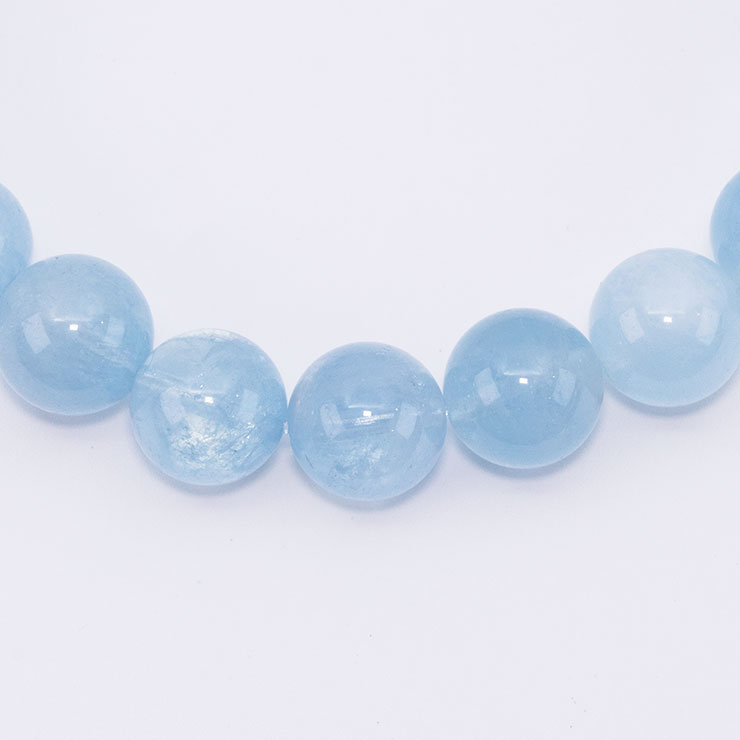 【一点もの】アクアマリン10mm シンプルブレスレット【鑑別書付き】