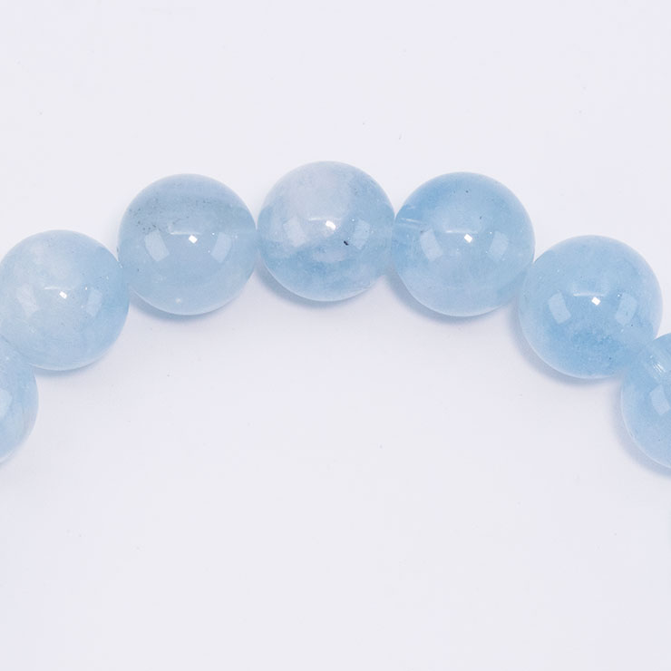 【一点もの】アクアマリン10mm シンプルブレスレット【鑑別書付き】