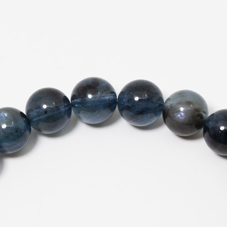 【一点もの】ブラックスターアクアマリン8mm シンプルブレスレット【鑑別書付き】