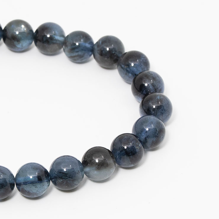 【一点もの】ブラックスターアクアマリン8mm シンプルブレスレット【鑑別書付き】
