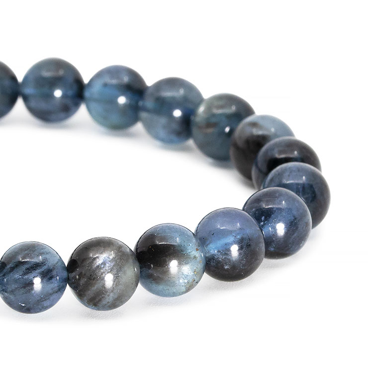 【一点もの】ブラックスターアクアマリン8mm シンプルブレスレット【鑑別書付き】