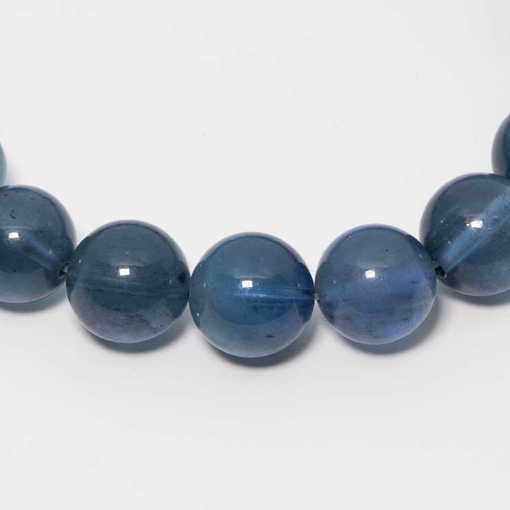 【一点もの】ブラックアクアマリン10mm シンプルブレスレット【鑑別書付き】