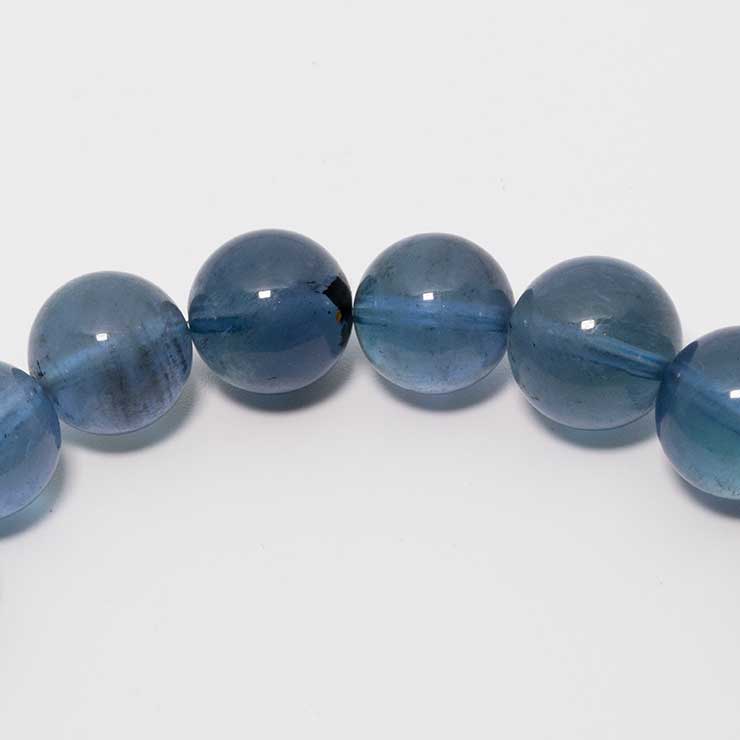 【一点もの】ブラックアクアマリン10mm シンプルブレスレット【鑑別書付き】