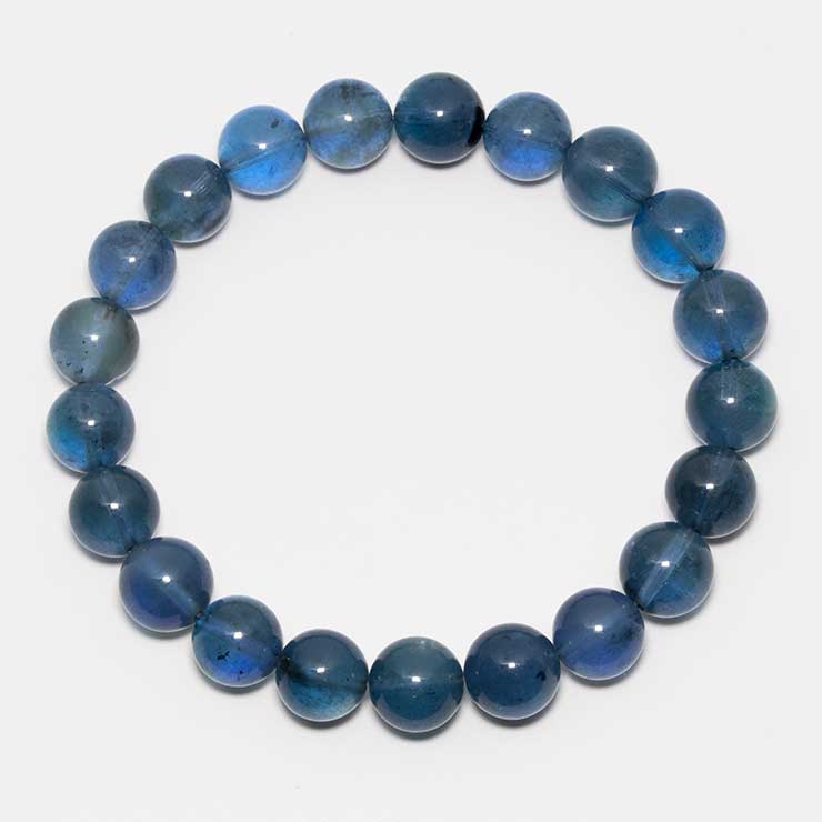 【一点もの】ブラックアクアマリン10mm シンプルブレスレット【鑑別書付き】