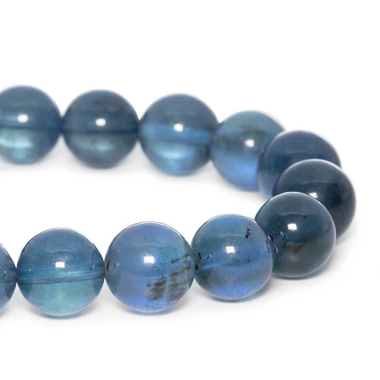 【一点もの】ブラックアクアマリン10mm シンプルブレスレット【鑑別書付き】