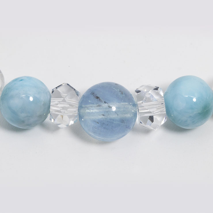 【一点もの】サンタマリアアクアマリン・ラリマー デザインブレスレット