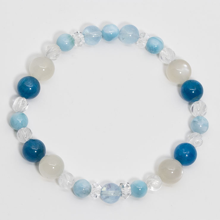 【一点もの】サンタマリアアクアマリン・ラリマー デザインブレスレット
