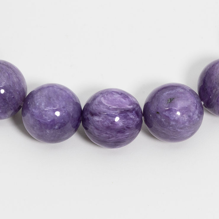 【一点もの】チャロアイト（ミルキー）11mm シンプルブレスレット【鑑別書付き】