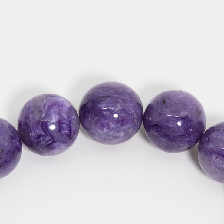 【一点もの】チャロアイト（ミルキー）11mm シンプルブレスレット【鑑別書付き】