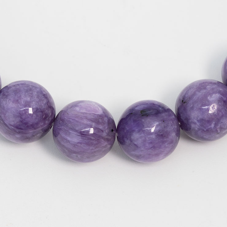 【一点もの】チャロアイト（ミルキー）10mm シンプルブレスレット【鑑別書付き】