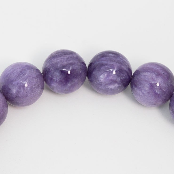 【一点もの】チャロアイト（ミルキー）10mm シンプルブレスレット【鑑別書付き】