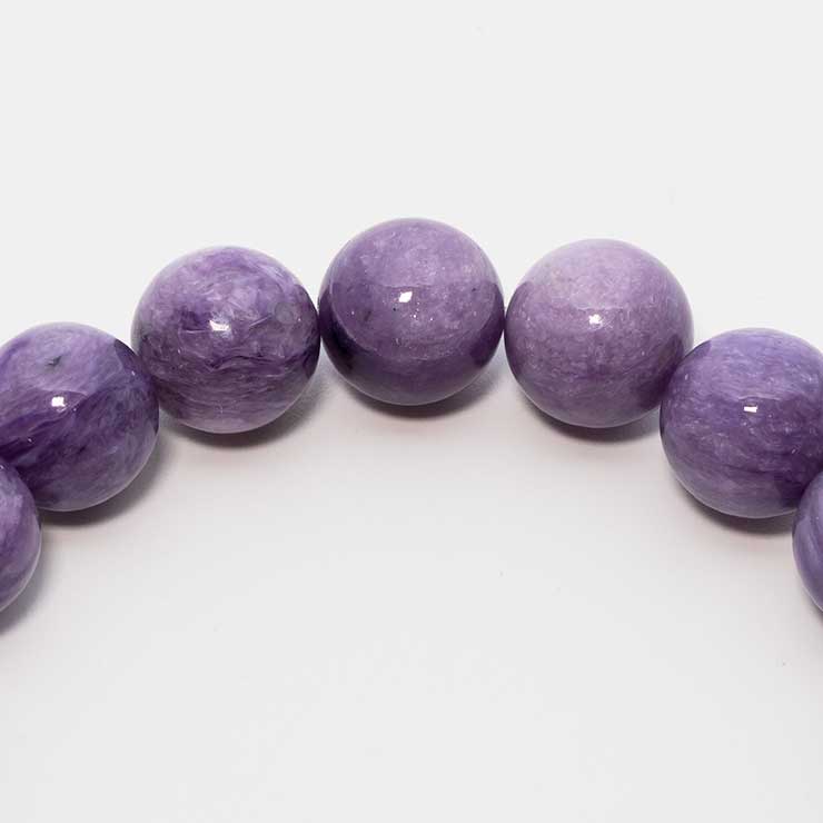 【一点もの】チャロアイト（ミルキー）10mm シンプルブレスレット【鑑別書付き】