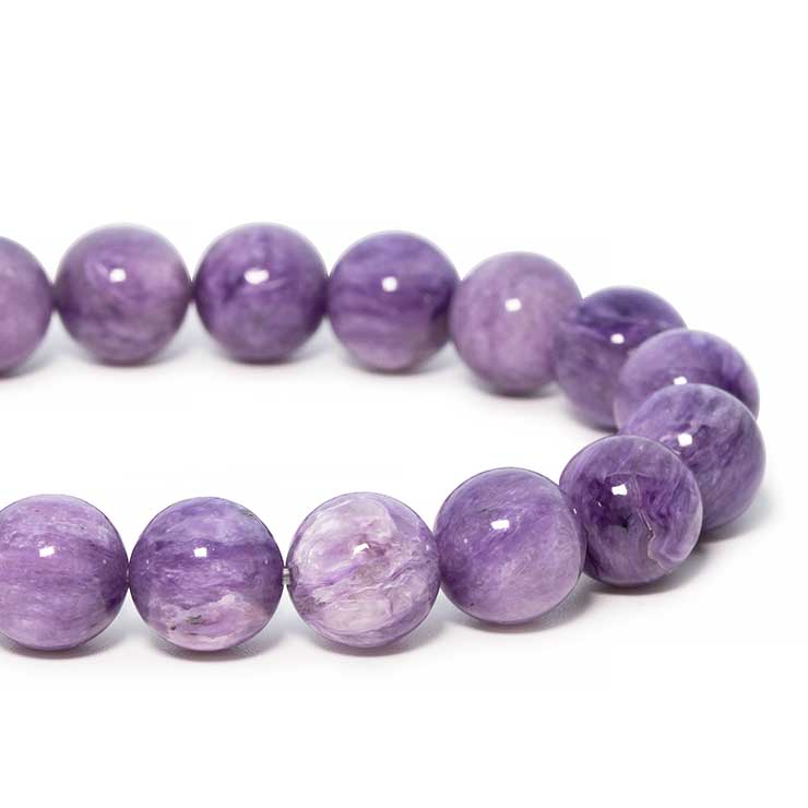 【一点もの】チャロアイト（ミルキー）10mm シンプルブレスレット【鑑別書付き】