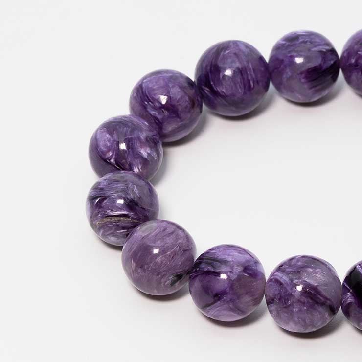 【一点もの】チャロアイト12mm シンプルブレスレット【鑑別書付き】