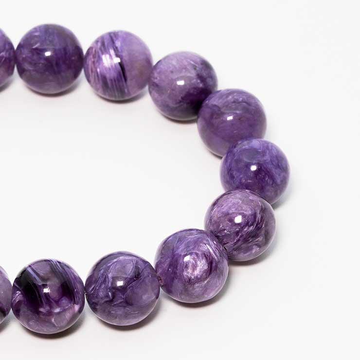 【一点もの】チャロアイト12mm シンプルブレスレット【鑑別書付き】