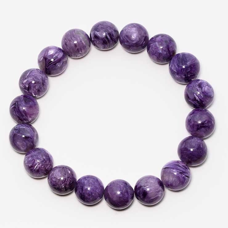 【一点もの】チャロアイト12mm シンプルブレスレット【鑑別書付き】