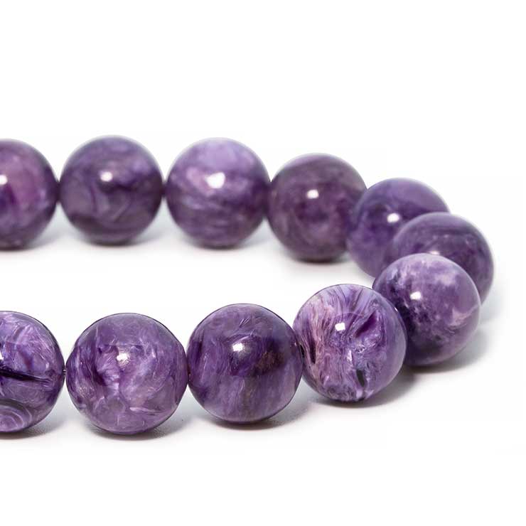 【一点もの】チャロアイト12mm シンプルブレスレット【鑑別書付き】