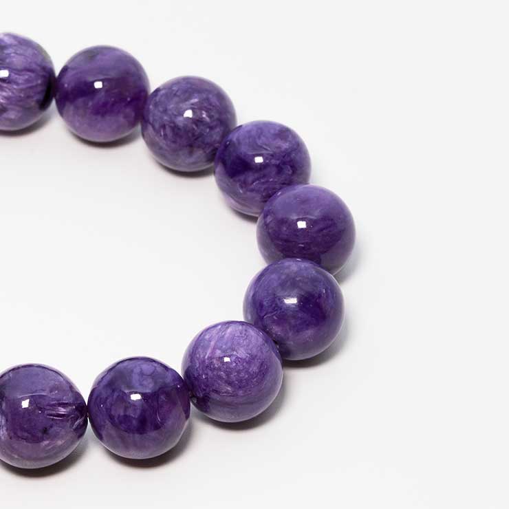 【一点もの】チャロアイト12mm シンプルブレスレット【鑑別書付き】