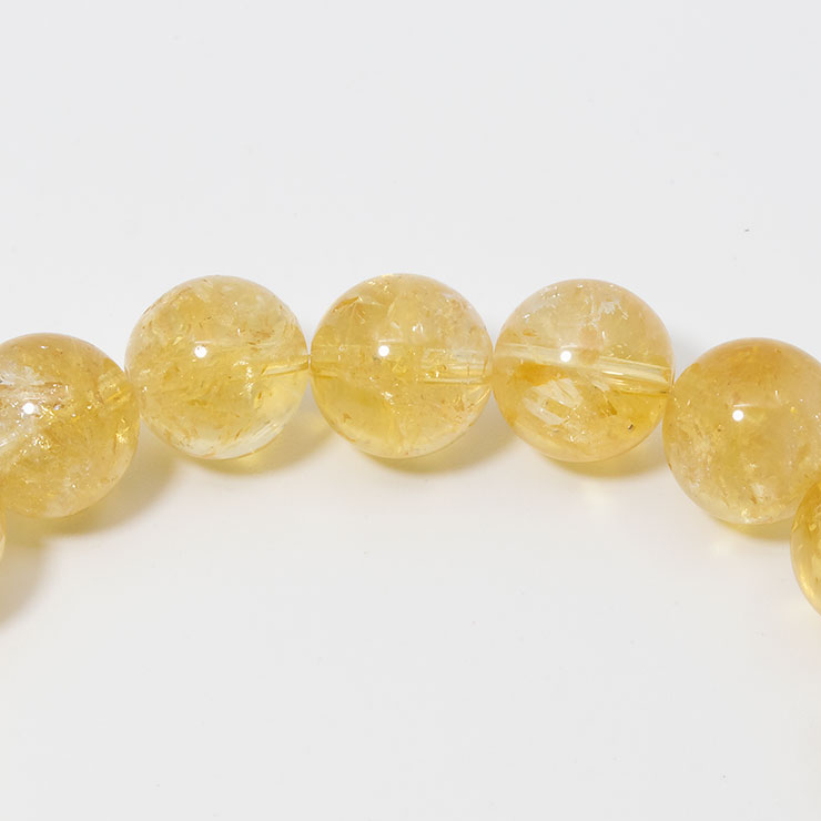 【一点もの】シトリン10mm シンプルブレスレット【鑑別書付き】