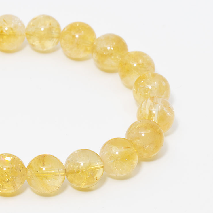 【一点もの】シトリン10mm シンプルブレスレット【鑑別書付き】