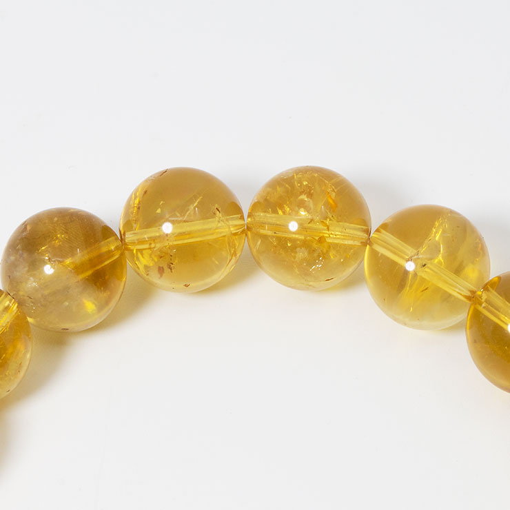 【一点もの】シトリン12mm シンプルブレスレット【鑑別書付き】