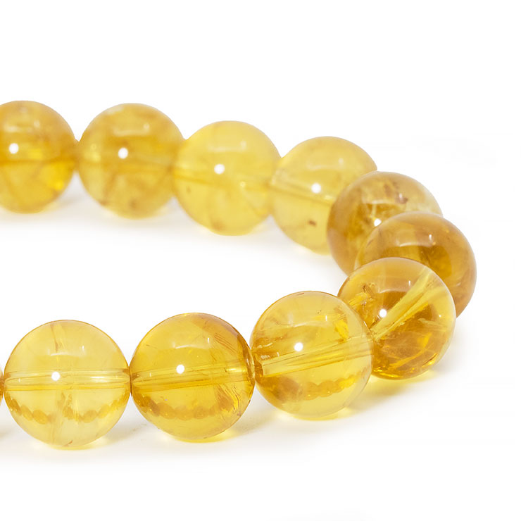 【一点もの】シトリン12mm シンプルブレスレット【鑑別書付き】